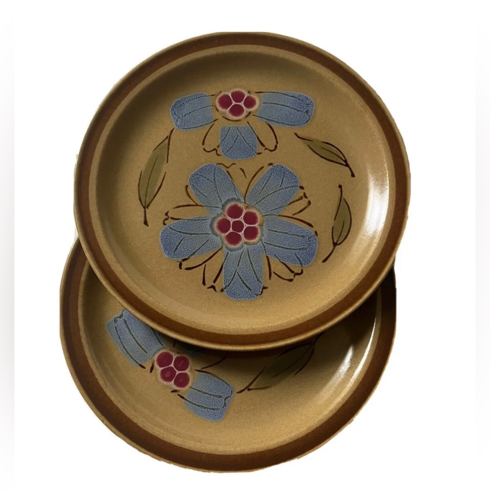 Set of 2 Vintage Dinner Plates Rose of Sharon Pattern